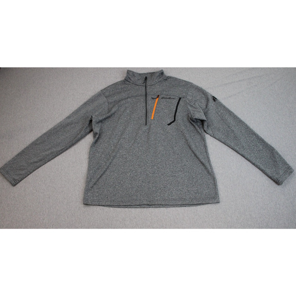 Eddie Bauer Sweater Men's Large Gray First Ascent 1/4 Zip Long Sleeve Pullover - Picture 1 of 7